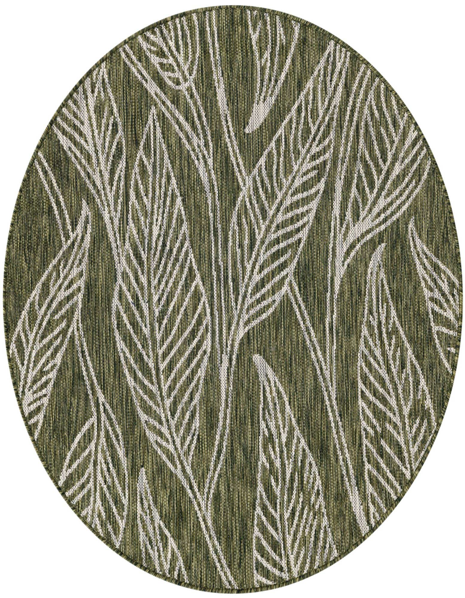 Primary image  4' x 4'  Washable Botanical Indoor / Outdoor Round Rug