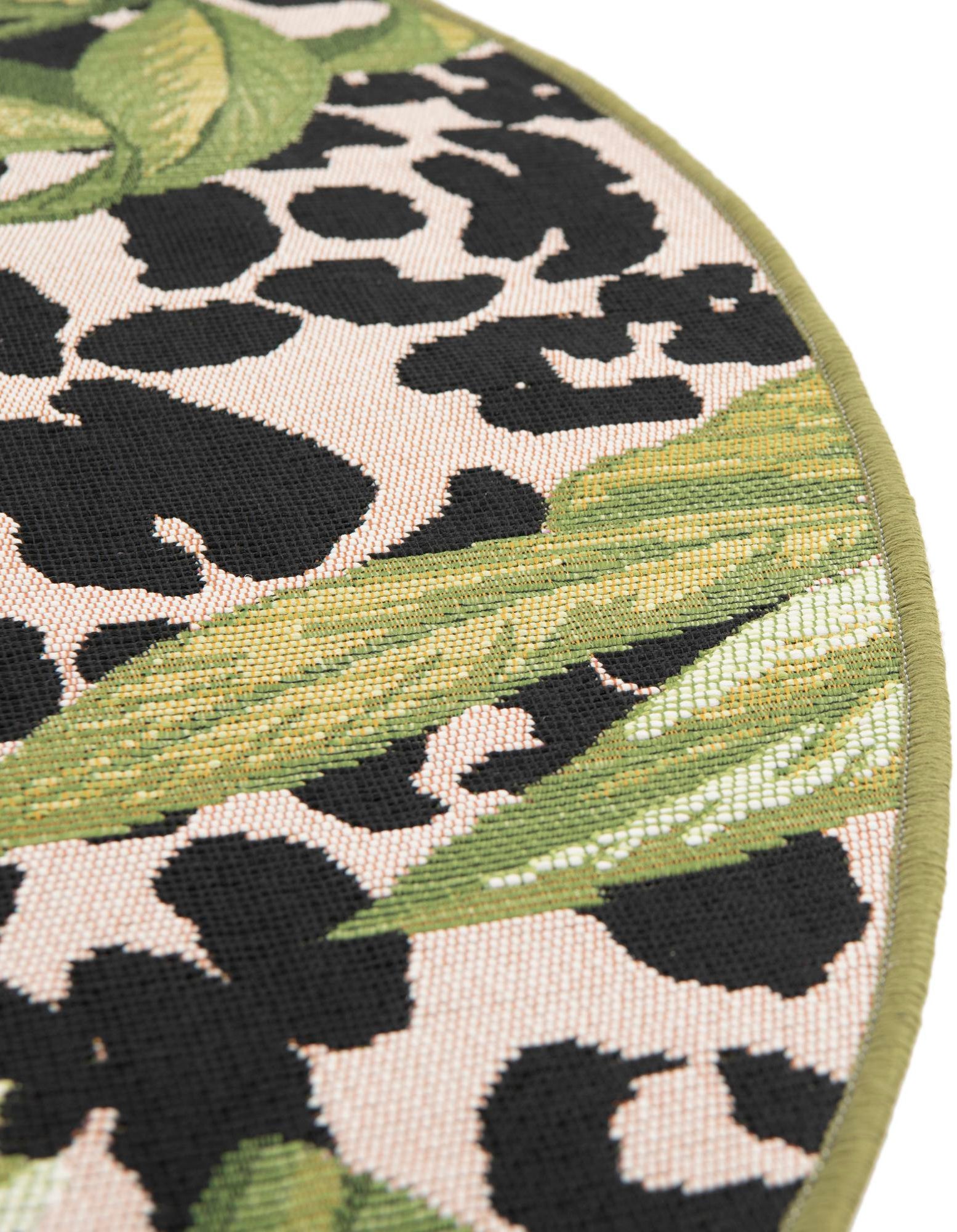 Green 10' x 10' Botanical Indoor / Outdoor Round Rug | Rugs.com
