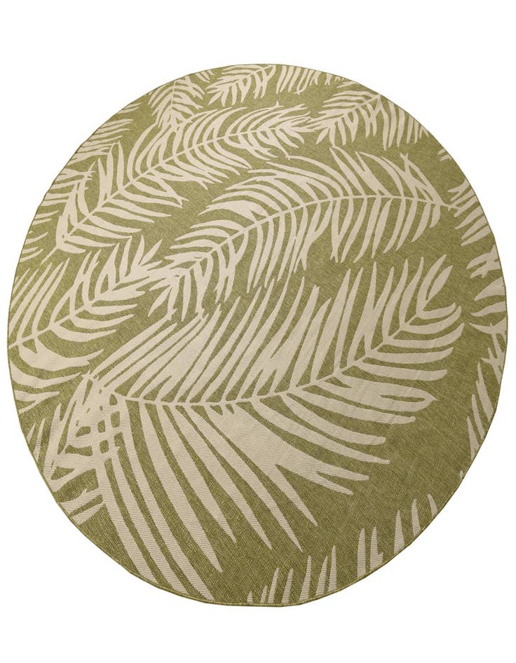Detail image of  13' x 13'  Washable Botanical Indoor / Outdoor Round Rug