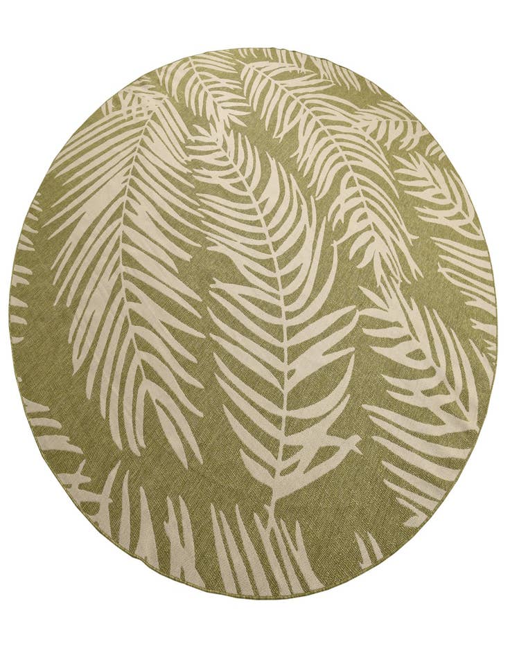 Detail image of  13' x 13'  Washable Botanical Indoor / Outdoor Round Rug
