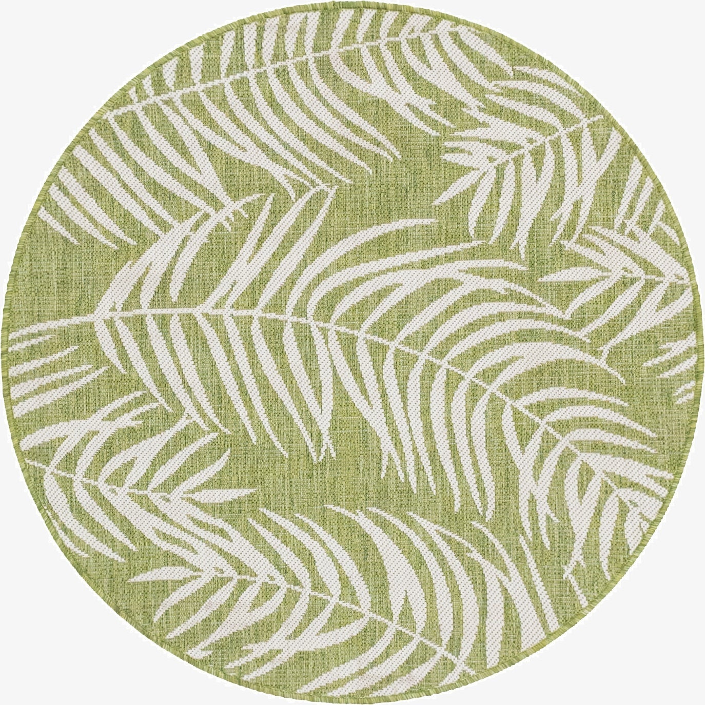  4' x 4'  Washable Botanical Indoor / Outdoor Round Rug