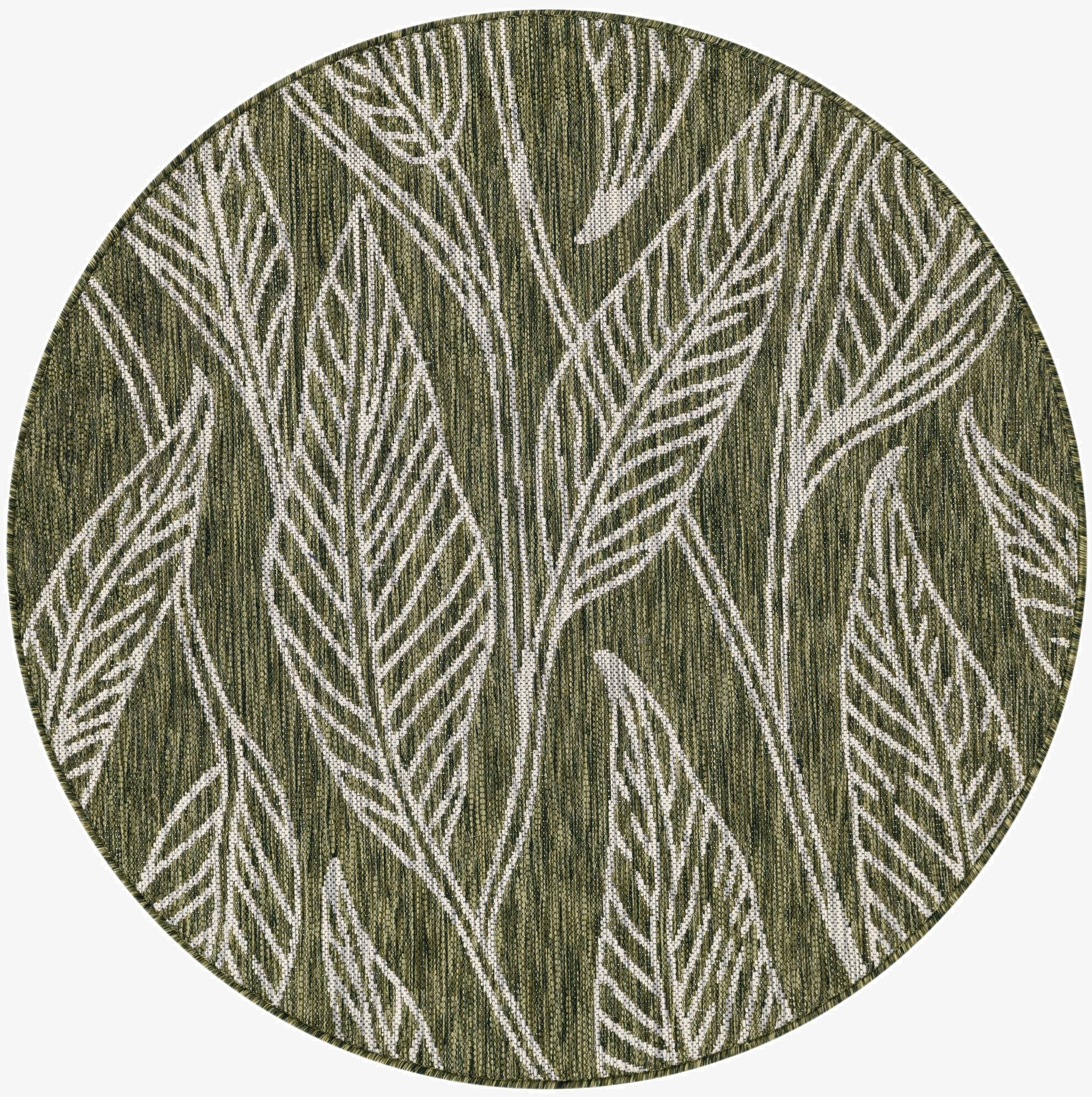 Primary image  4' x 4'  Washable Botanical Indoor / Outdoor Round Rug