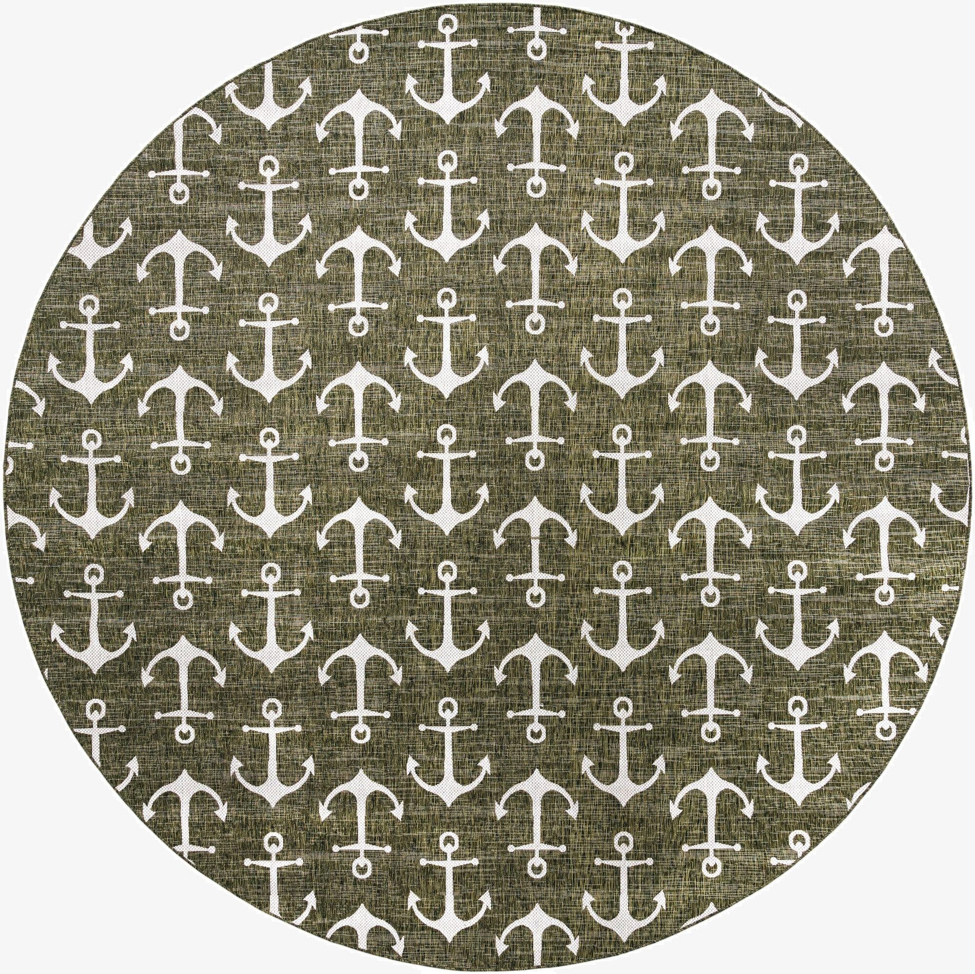  13' x 13'  Washable Coastal Indoor / Outdoor Round Rug