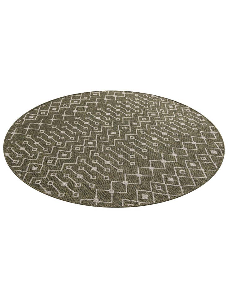 Detail image of  6' x 6'  Washable Lattice Indoor / Outdoor Round Rug