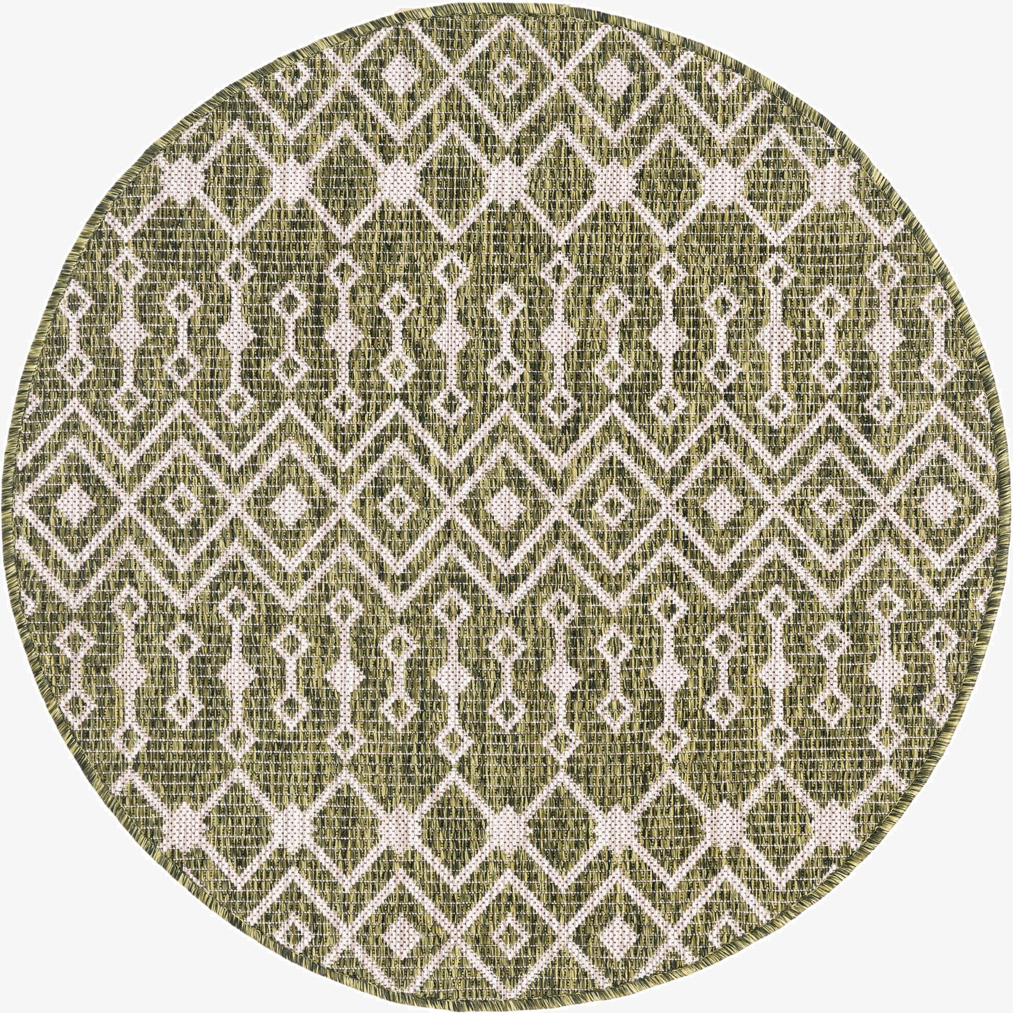  3' x 3'  Washable Lattice Indoor / Outdoor Round Rug