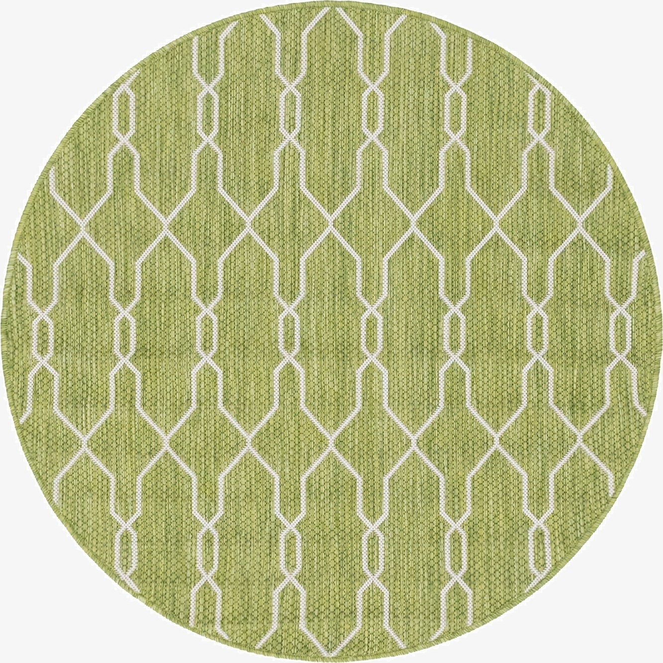  4' x 4'  Washable Lattice Indoor / Outdoor Round Rug