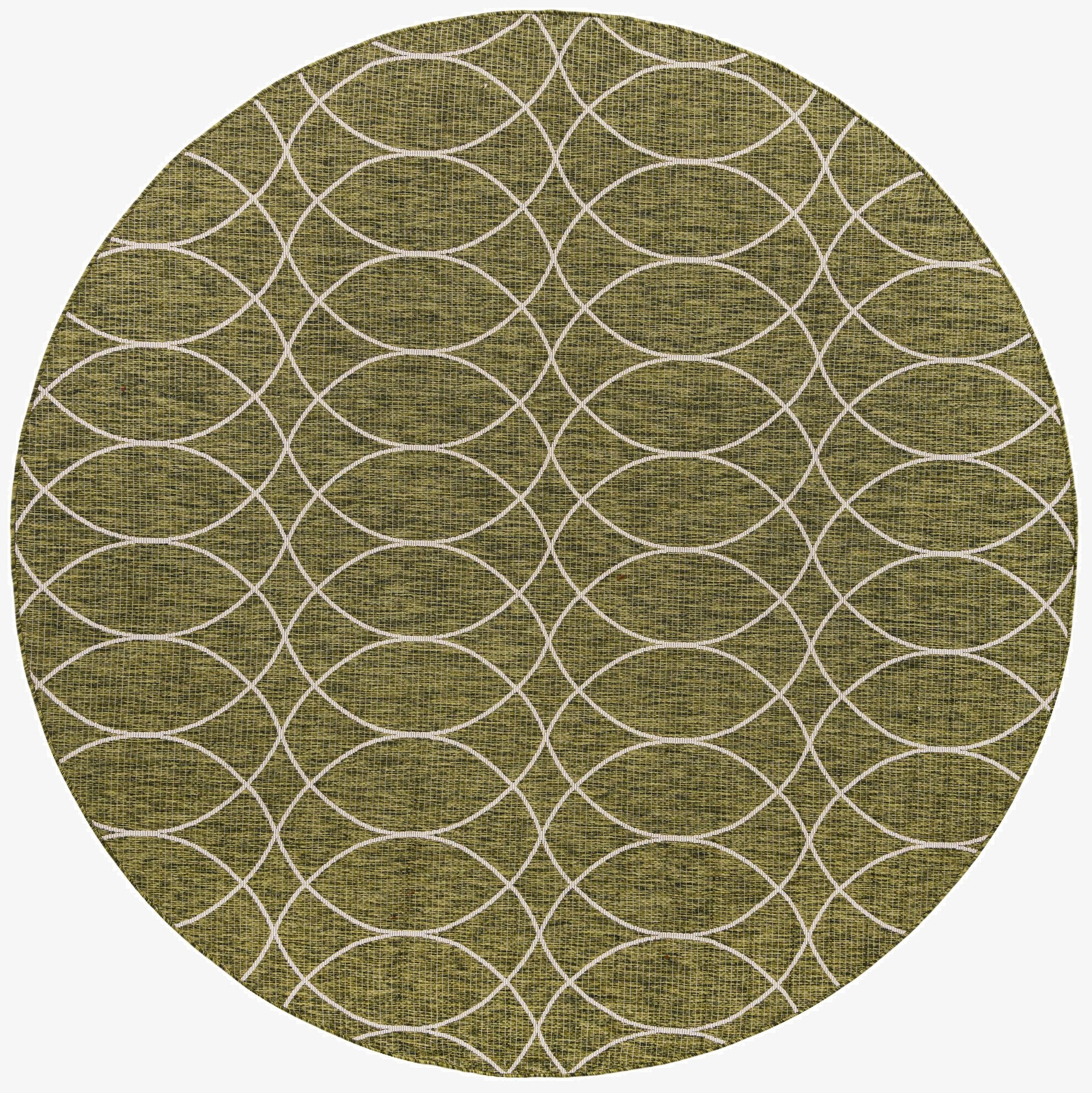  10' x 10'  Washable Lattice Indoor / Outdoor Round Rug
