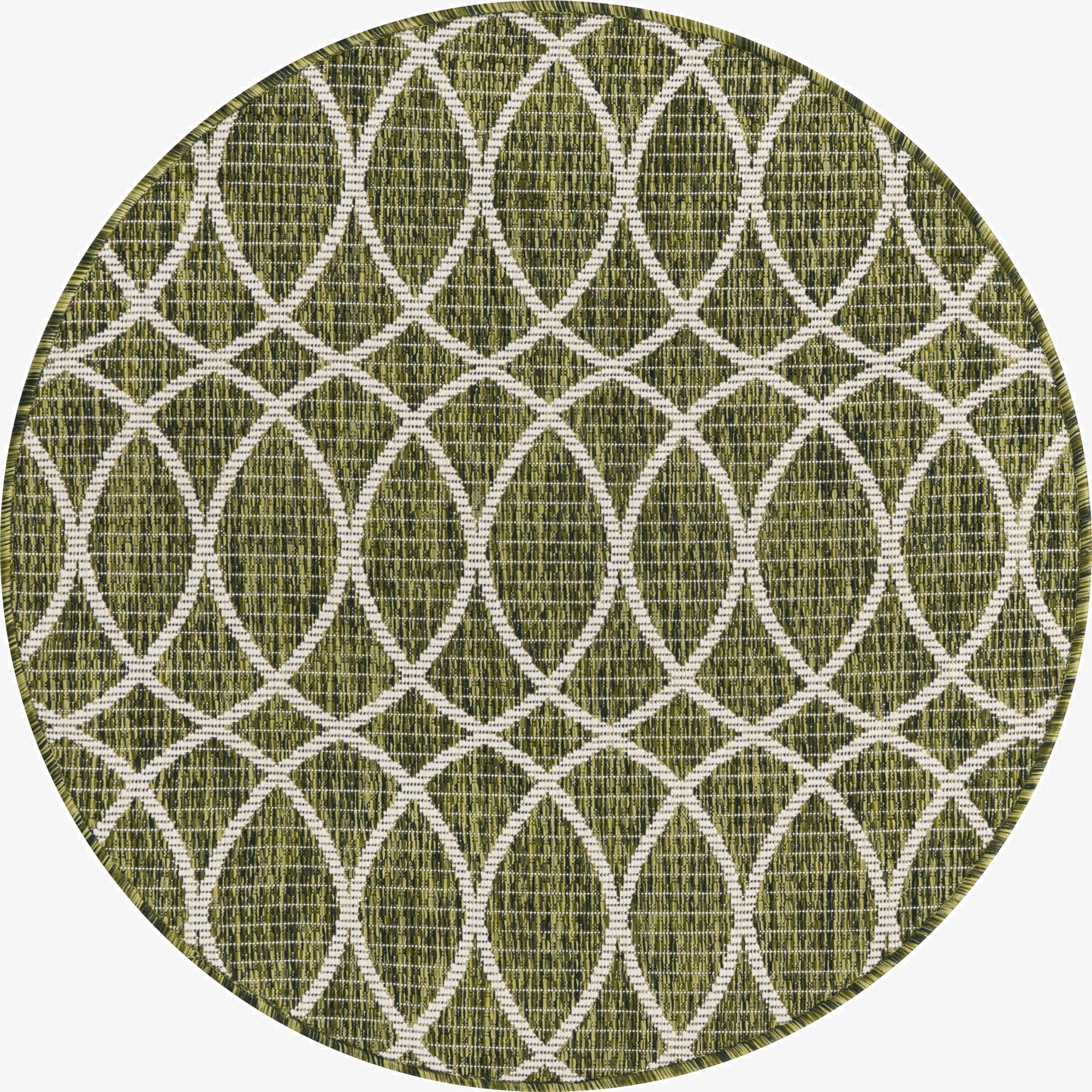  3' x 3'  Washable Lattice Indoor / Outdoor Round Rug