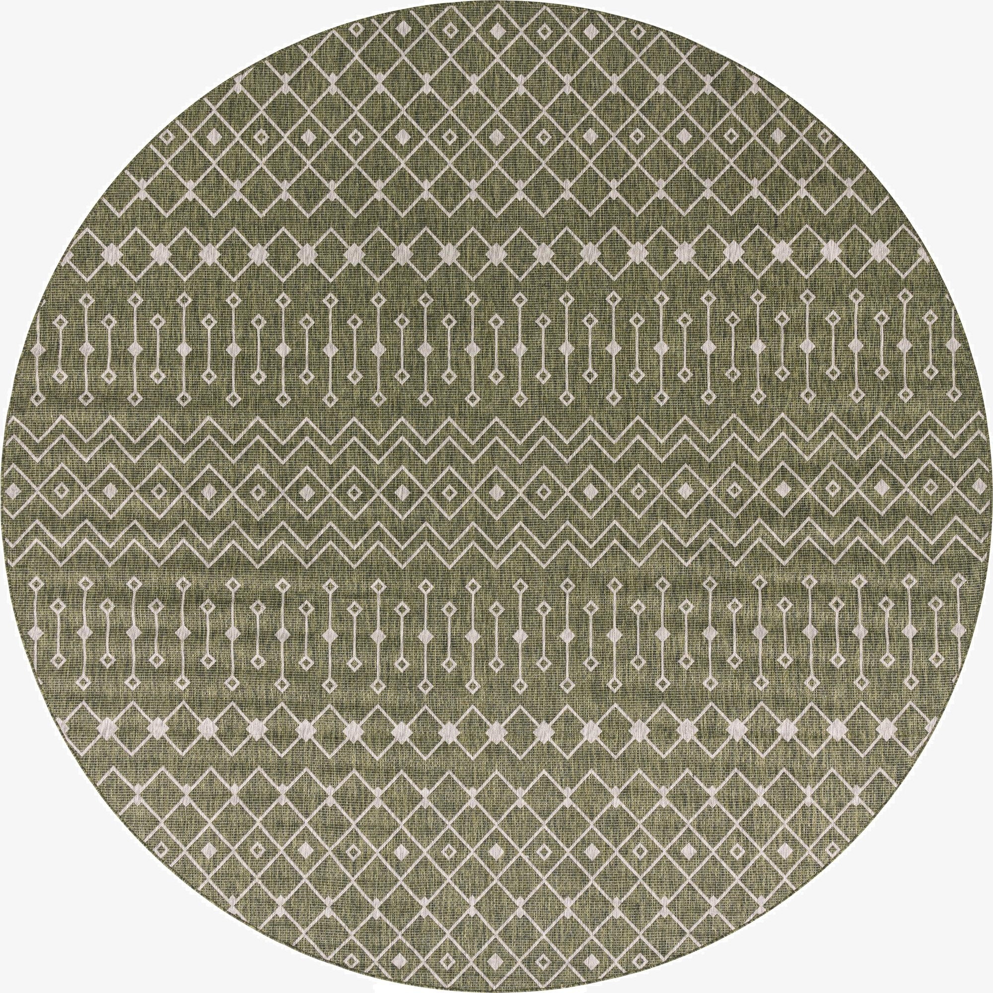  13' x 13'  Washable Lattice Indoor / Outdoor Round Rug