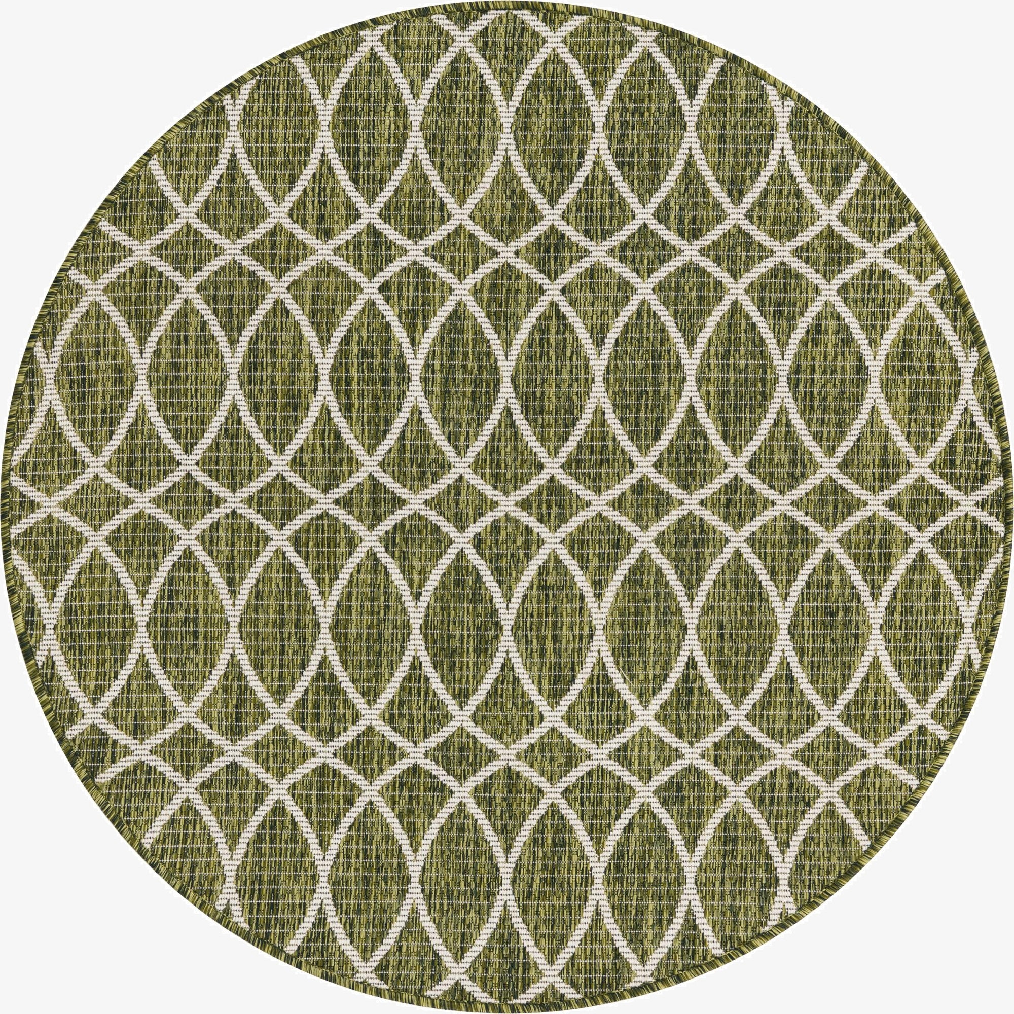  4' x 4'  Washable Lattice Indoor / Outdoor Round Rug