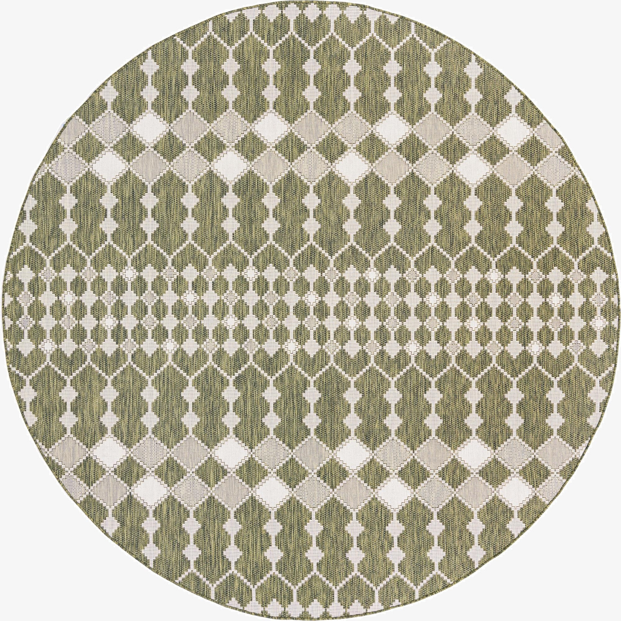  10' x 10'  Washable Lattice Indoor / Outdoor Round Rug
