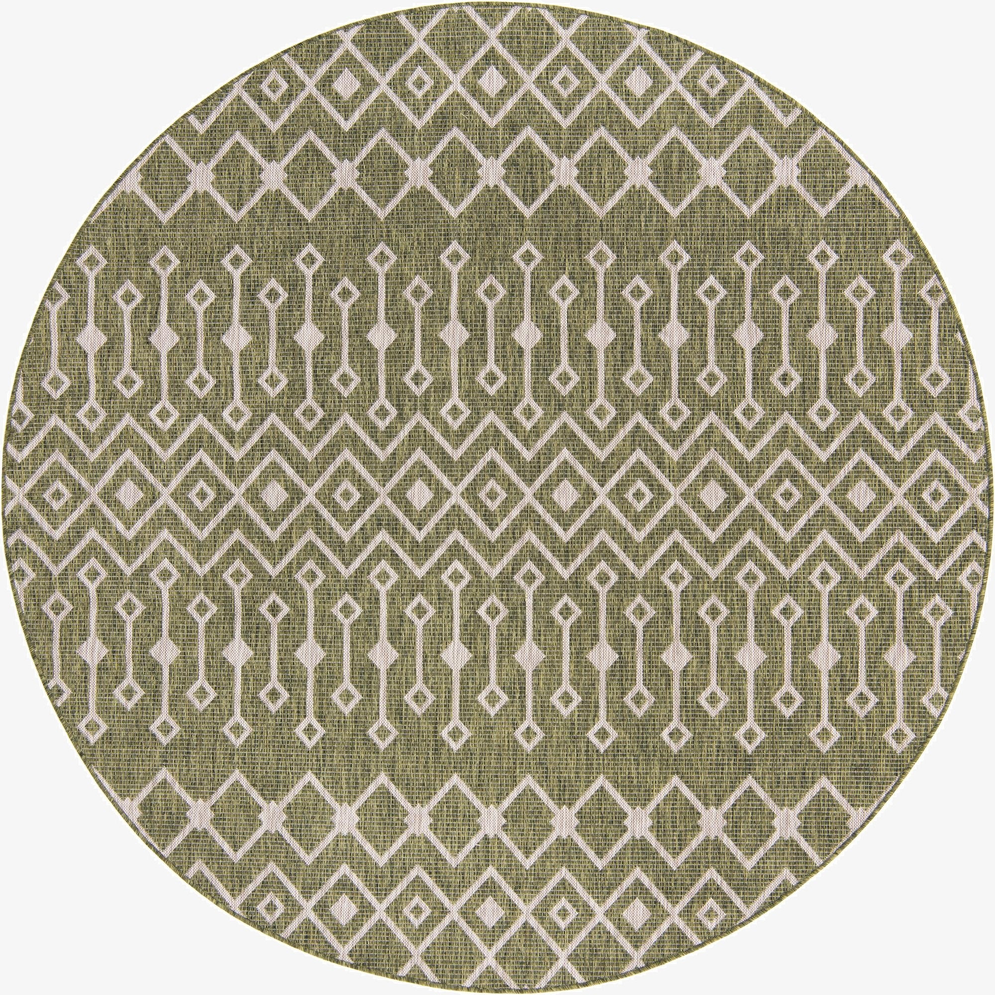  10' 8 x 10' 8  Washable Lattice Indoor / Outdoor Round Rug