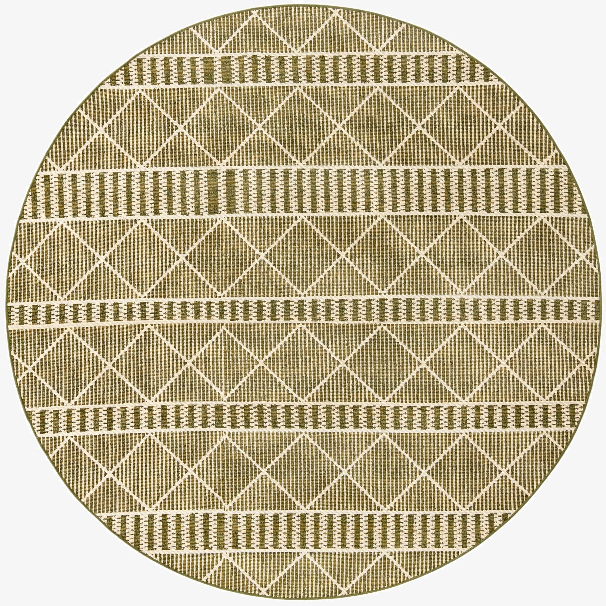  7' 10 x 7' 10  Washable Lattice Indoor / Outdoor Round Rug