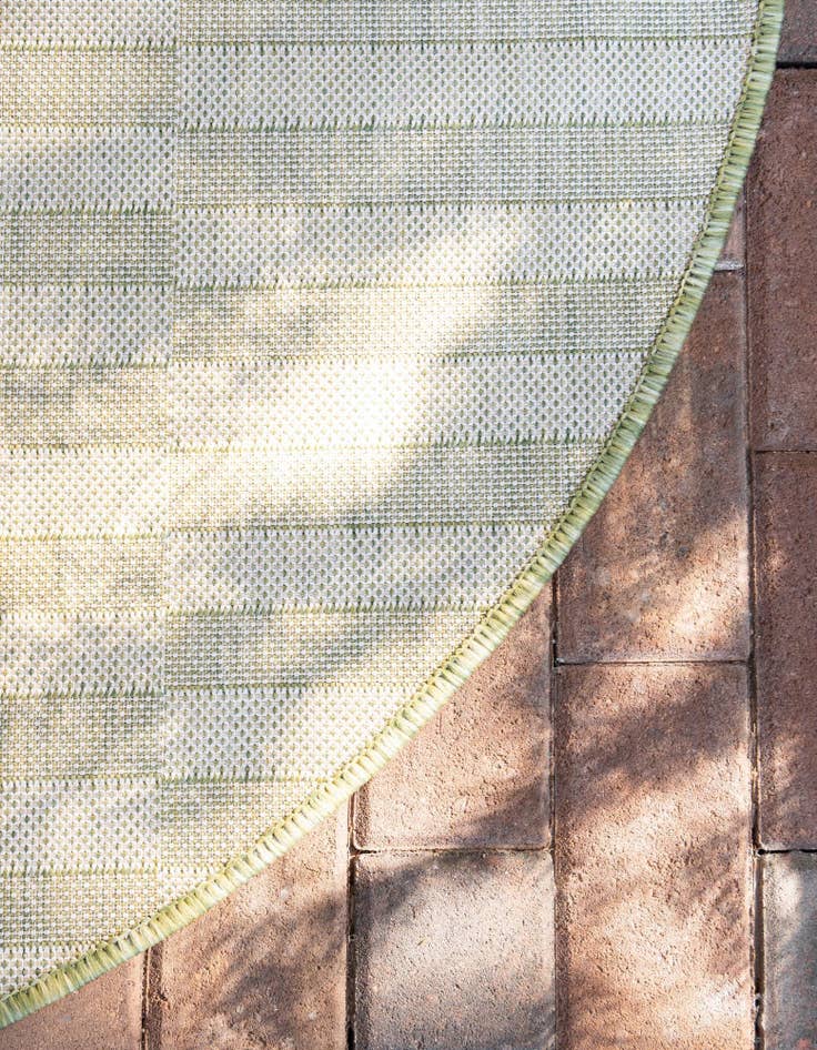 Detail image of  7' 10 x 7' 10  Washable Ribbon Indoor / Outdoor Round Rug