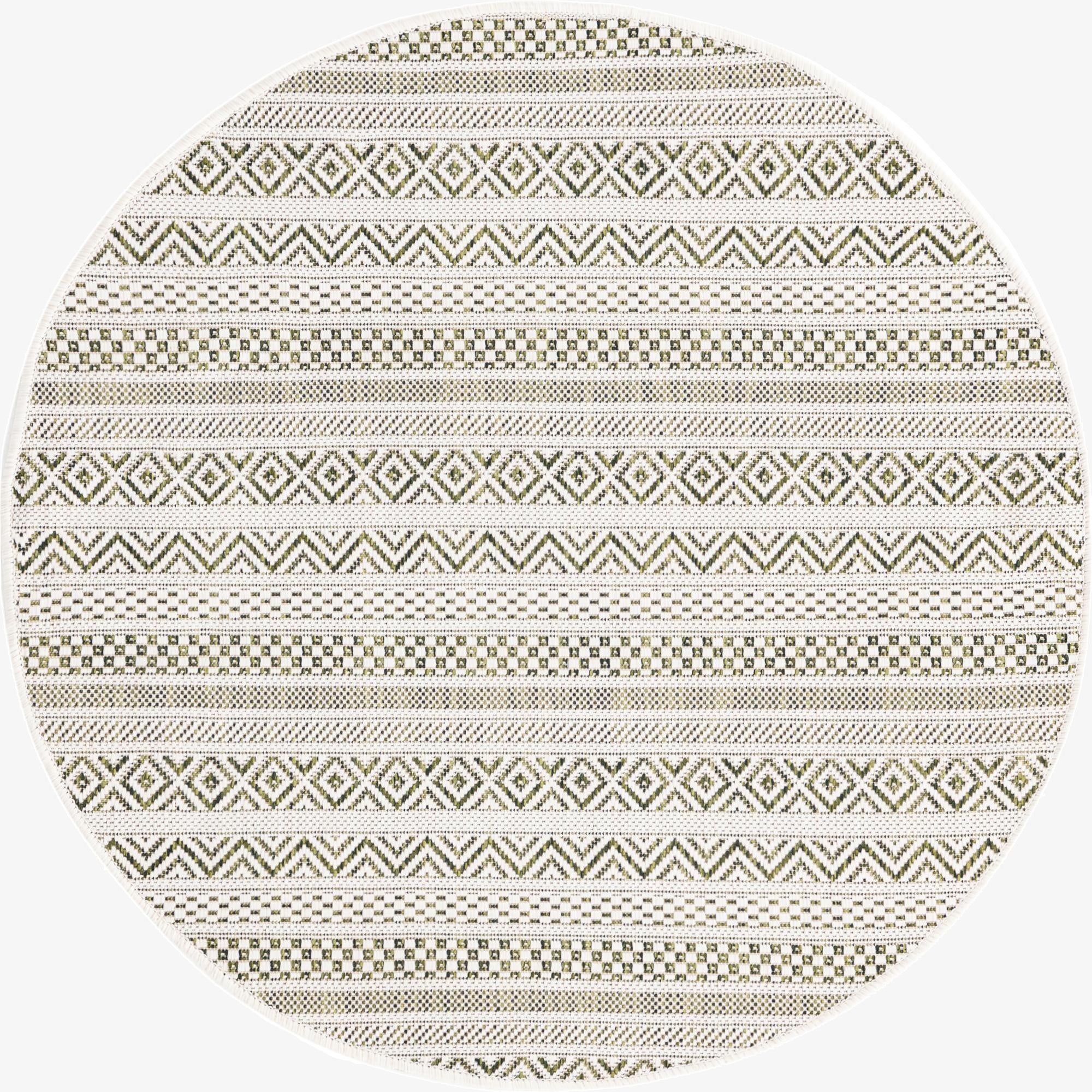  3' x 3'  Washable Ribbon Indoor / Outdoor Round Rug