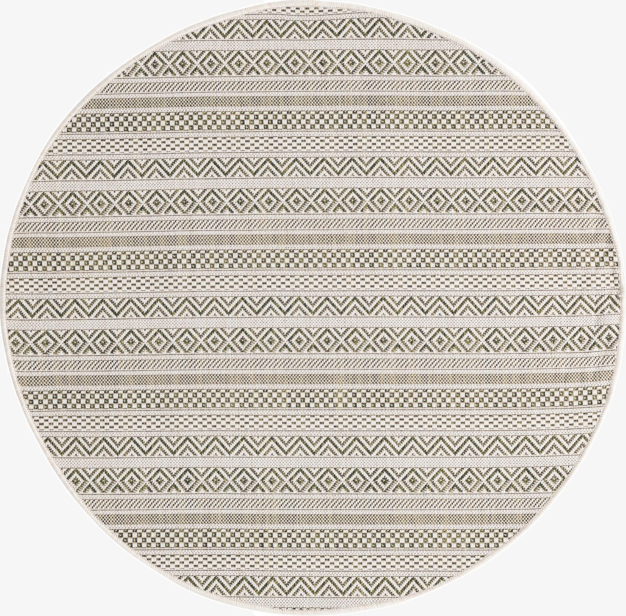  4' x 4'  Washable Ribbon Indoor / Outdoor Round Rug