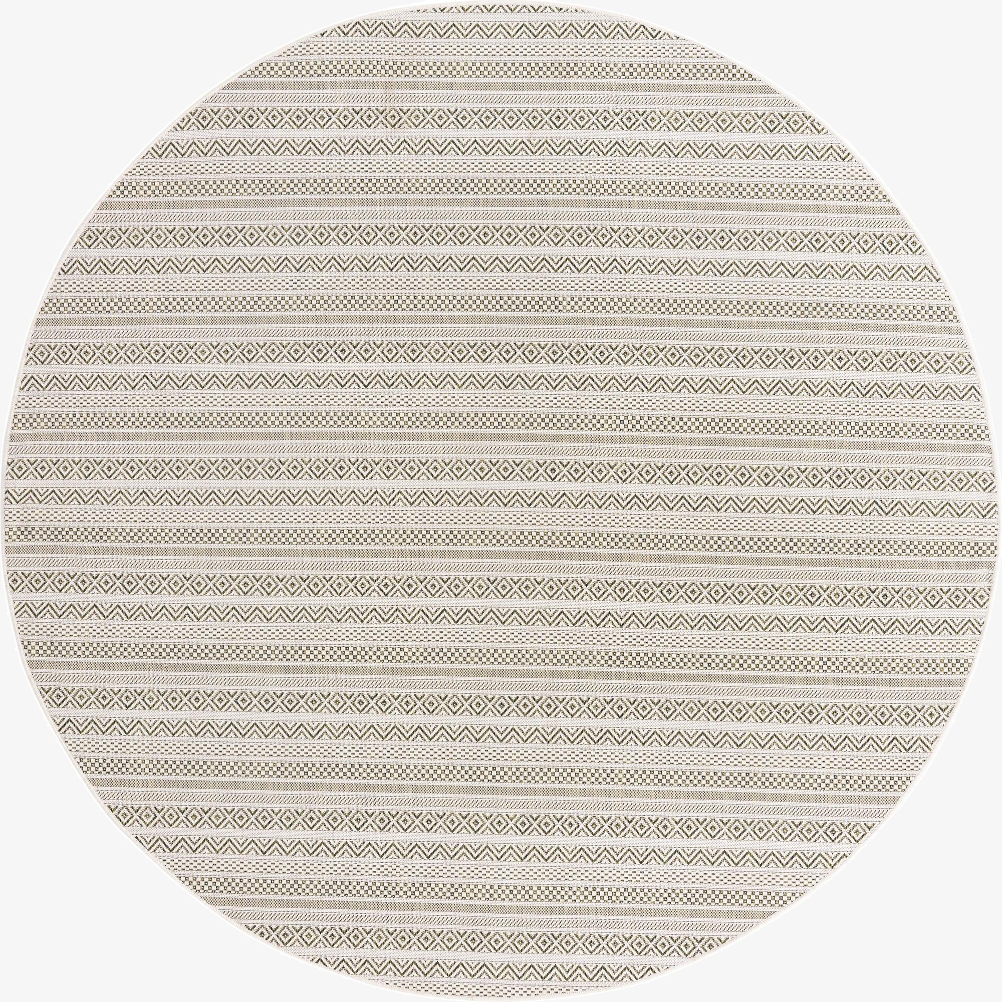  7' 10 x 7' 10  Washable Ribbon Indoor / Outdoor Round Rug