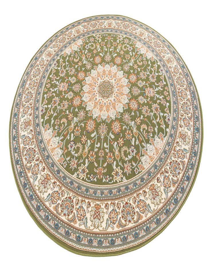 Detail image of  7' 10 x 7' 10  Washable Traditional Indoor / Outdoor Round Rug