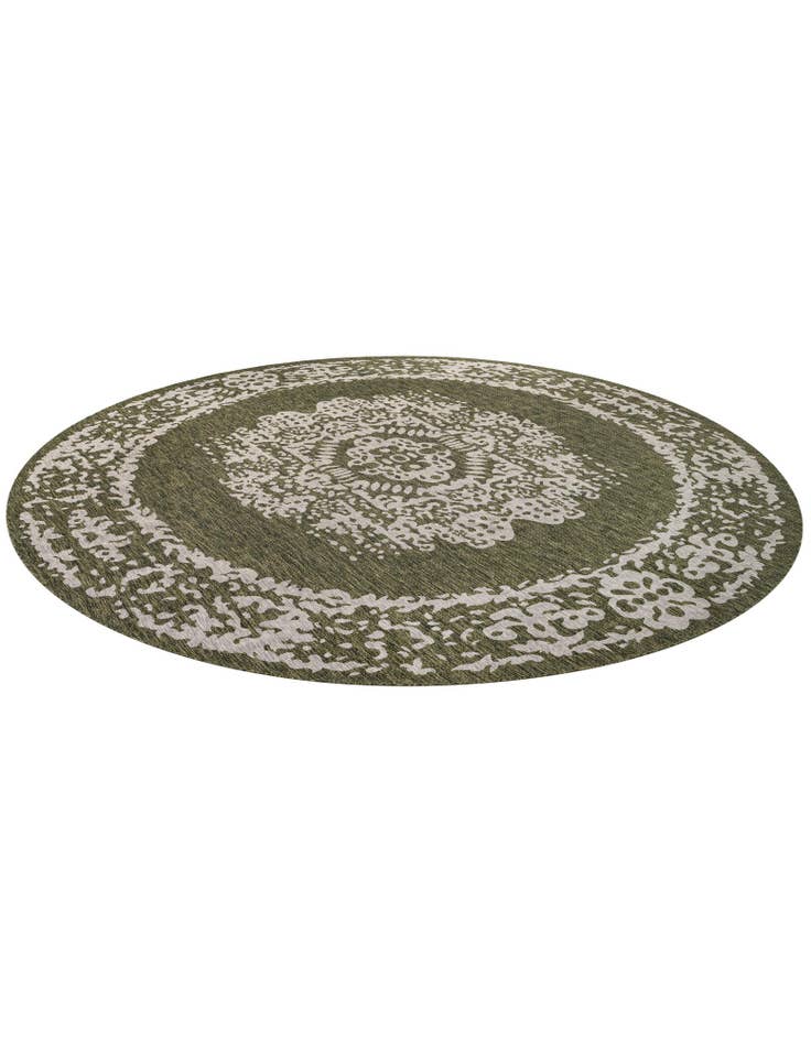 Detail image of  13' x 13'  Washable Traditional Indoor / Outdoor Round Rug