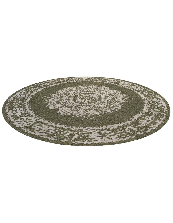 Detail image of  13' x 13'  Washable Traditional Indoor / Outdoor Round Rug
