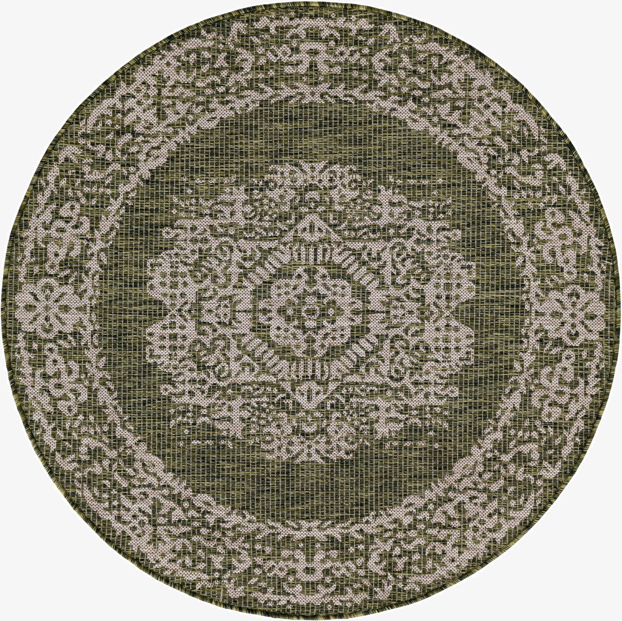 Primary image  4' x 4'  Washable Traditional Indoor / Outdoor Round Rug