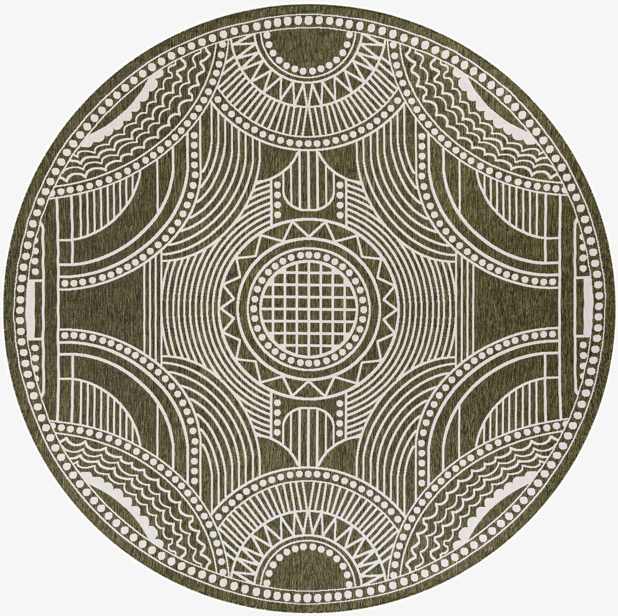  12' x 12'  Washable Traditional Indoor / Outdoor Round Rug