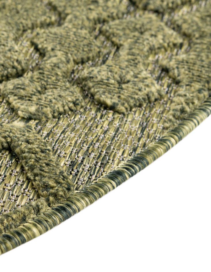 Detail image of  5' 3 x 5' 3  Washable Trellis Textured Indoor / Outdoor Round Rug