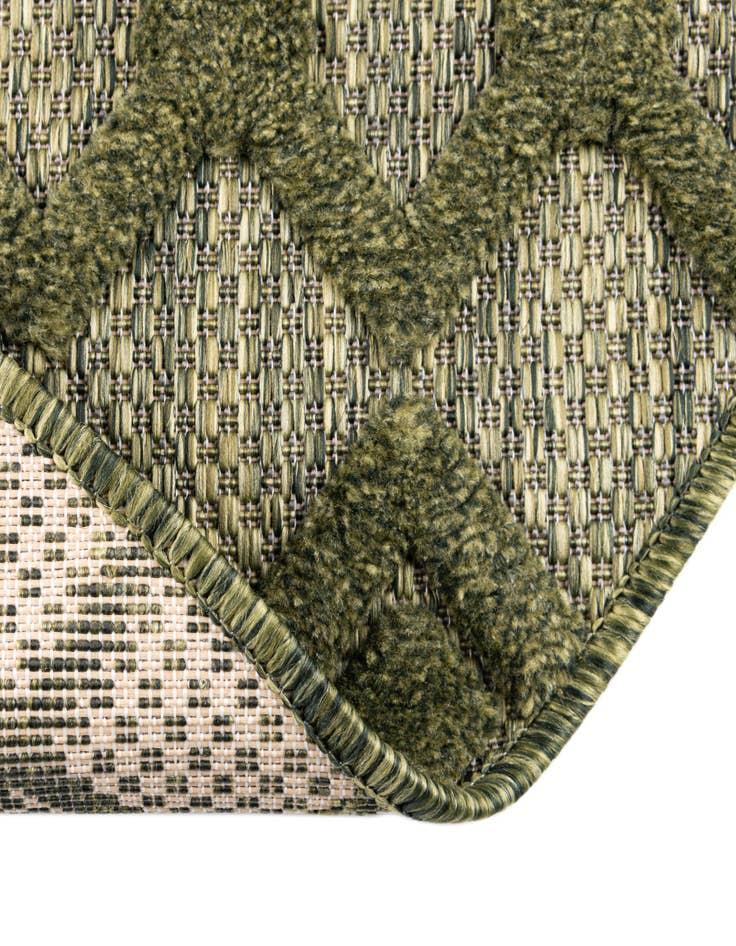 Detail image of  5' 3 x 5' 3  Washable Trellis Textured Indoor / Outdoor Round Rug