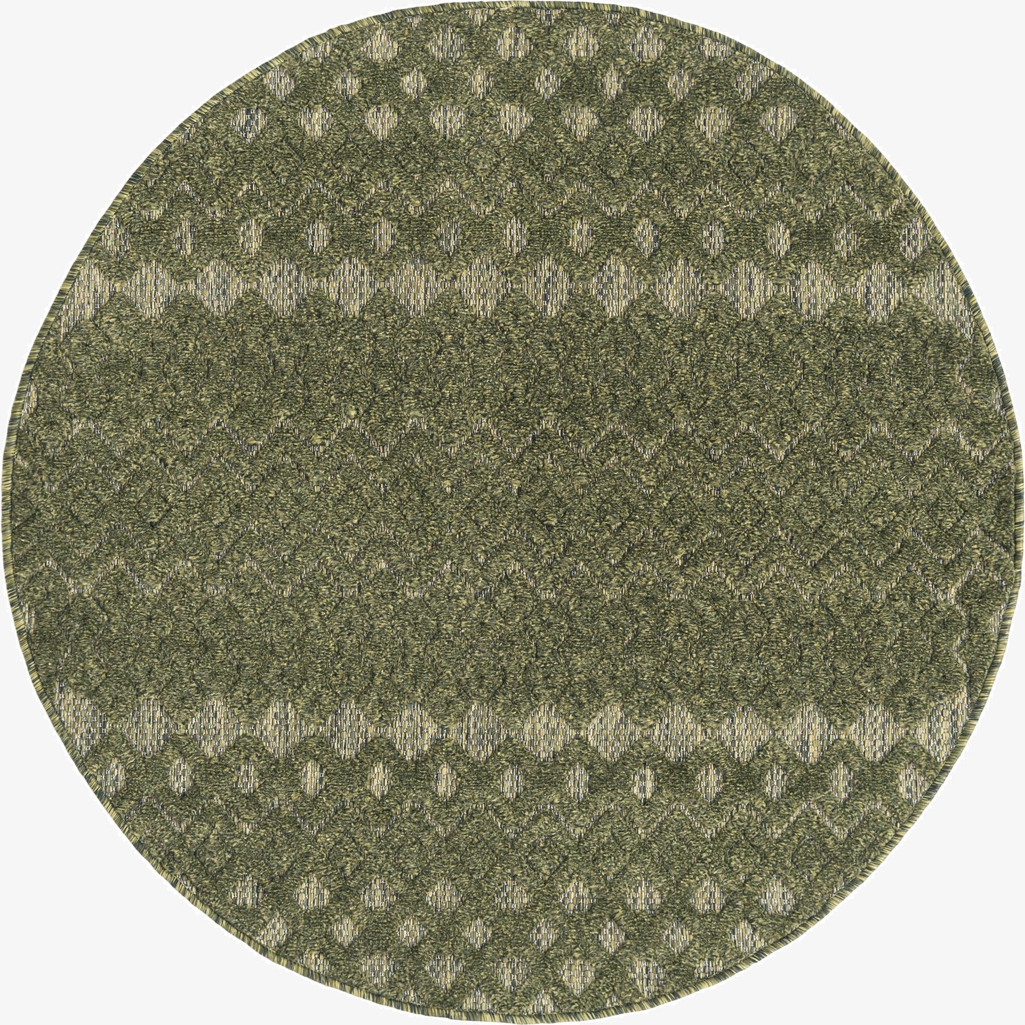  4' x 4'  Washable Trellis Textured Indoor / Outdoor Round Rug
