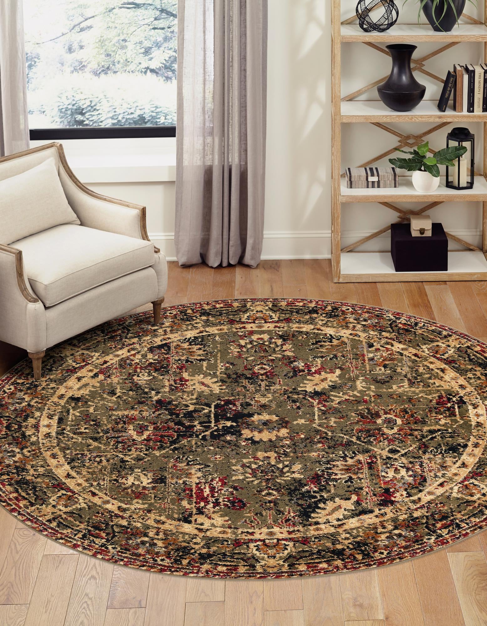Green 7' 10 x 7' 10 Saturn Round Rug | Rugs.com