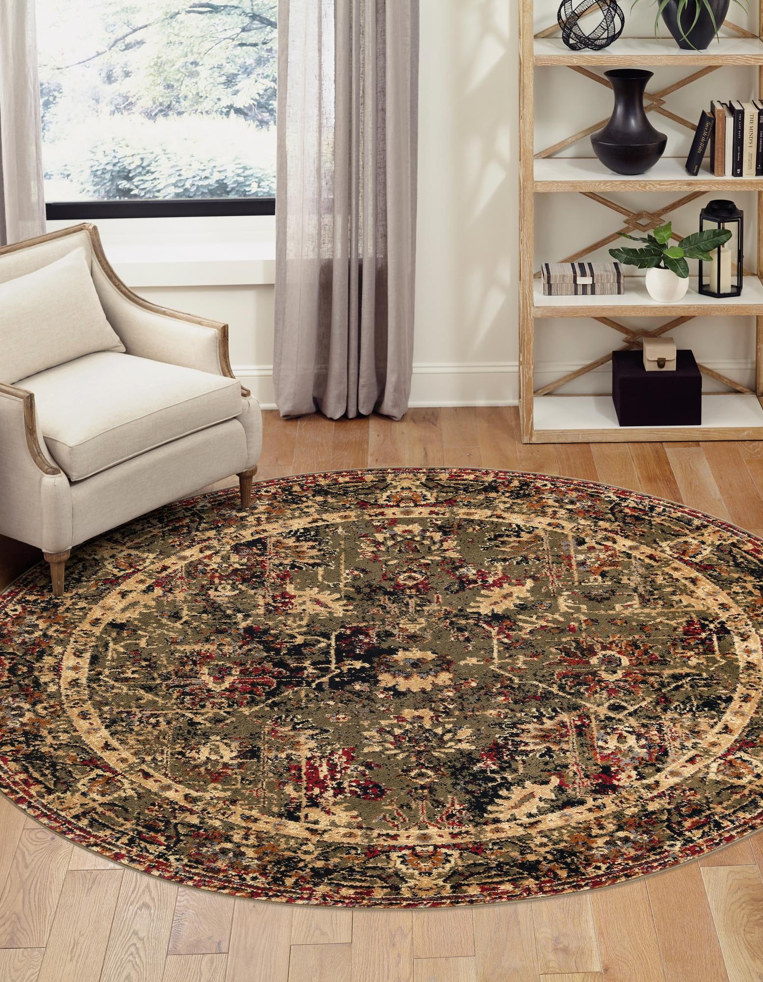Green 7' 10 x 7' 10 Saturn Round Rug | Rugs.com