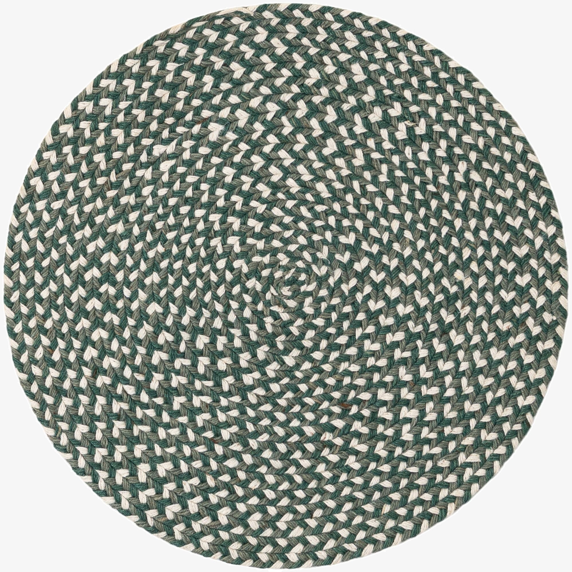 2' x 2'  Hand Tweed Braided Jute Round Rug