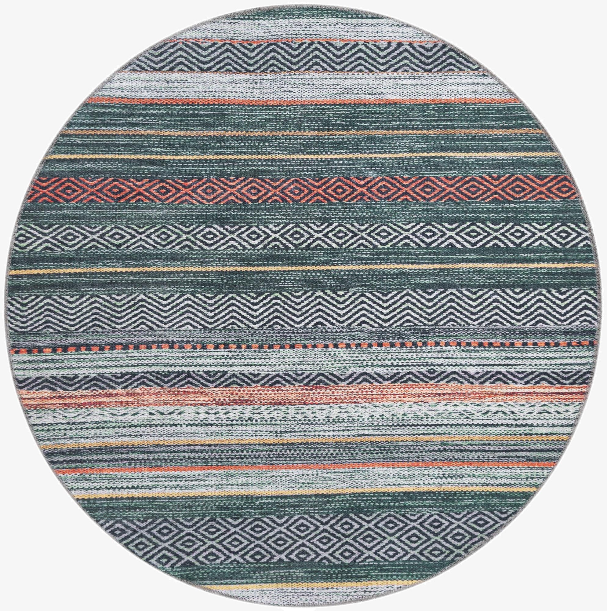  4' x 4'  Washable Yara Round Rug