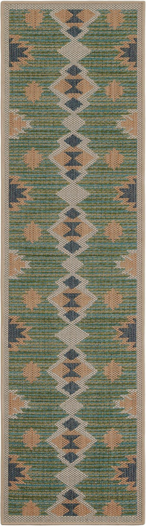  2' x 7' 1  Washable Baja Indoor / Outdoor Runner Rug