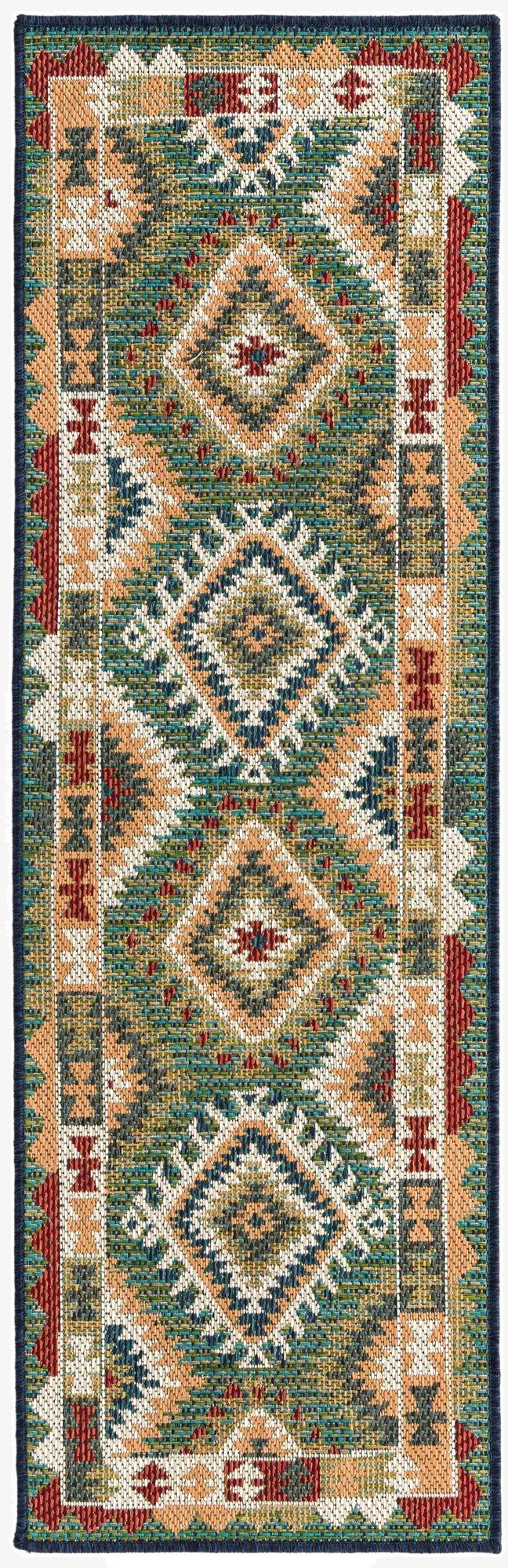  2' x 6'  Washable Baja Indoor / Outdoor Runner Rug
