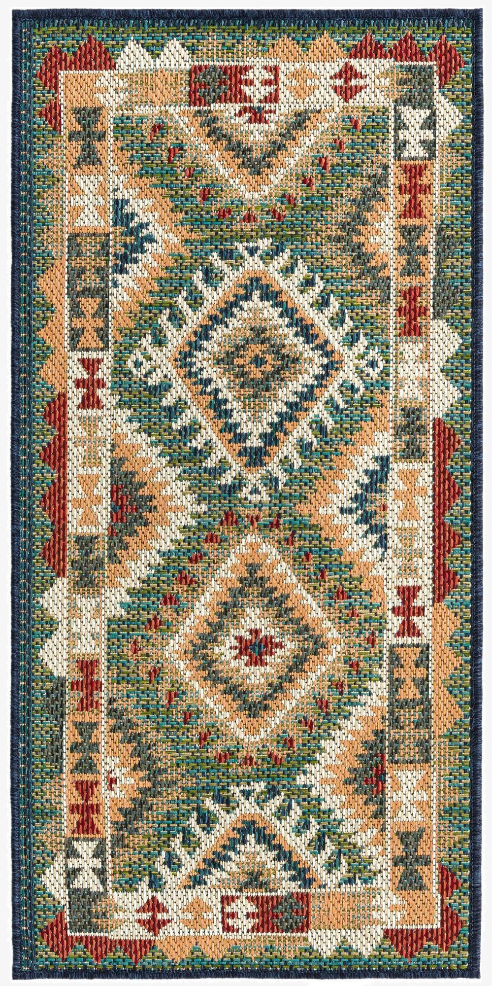  2' x 4'  Washable Baja Indoor / Outdoor Runner Rug