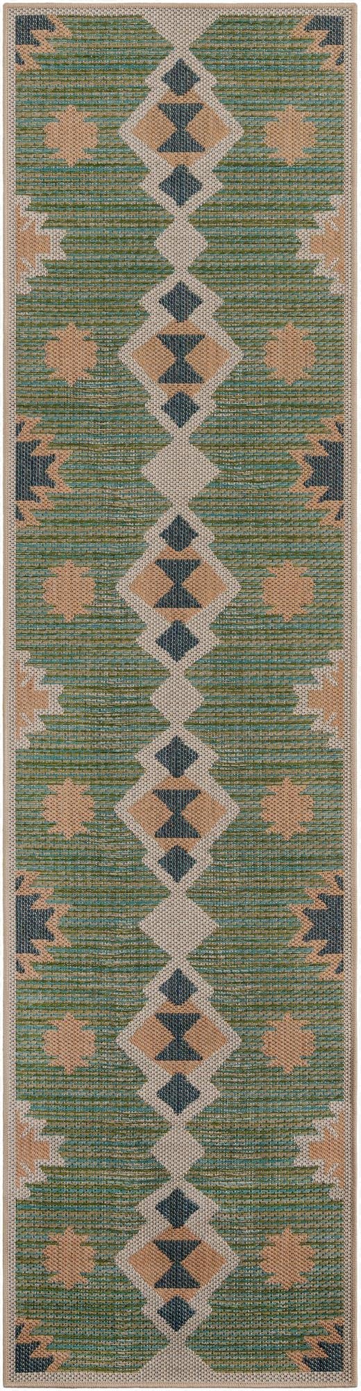  2' 7 x 10'  Washable Baja Indoor / Outdoor Runner Rug