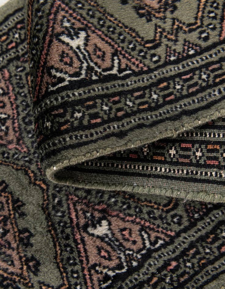 Detail image of  1' 1 x 4' 5  Hand Knotted Bokhara Oriental Wool Runner Rug