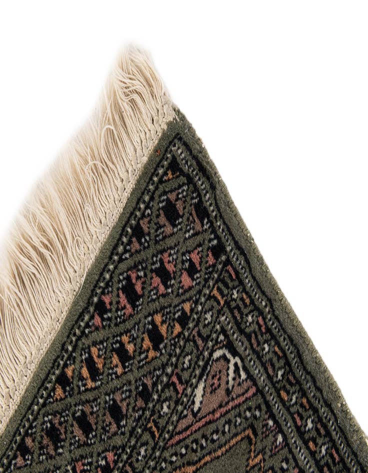 Detail image of  1' 1 x 4' 5  Hand Knotted Bokhara Oriental Wool Runner Rug