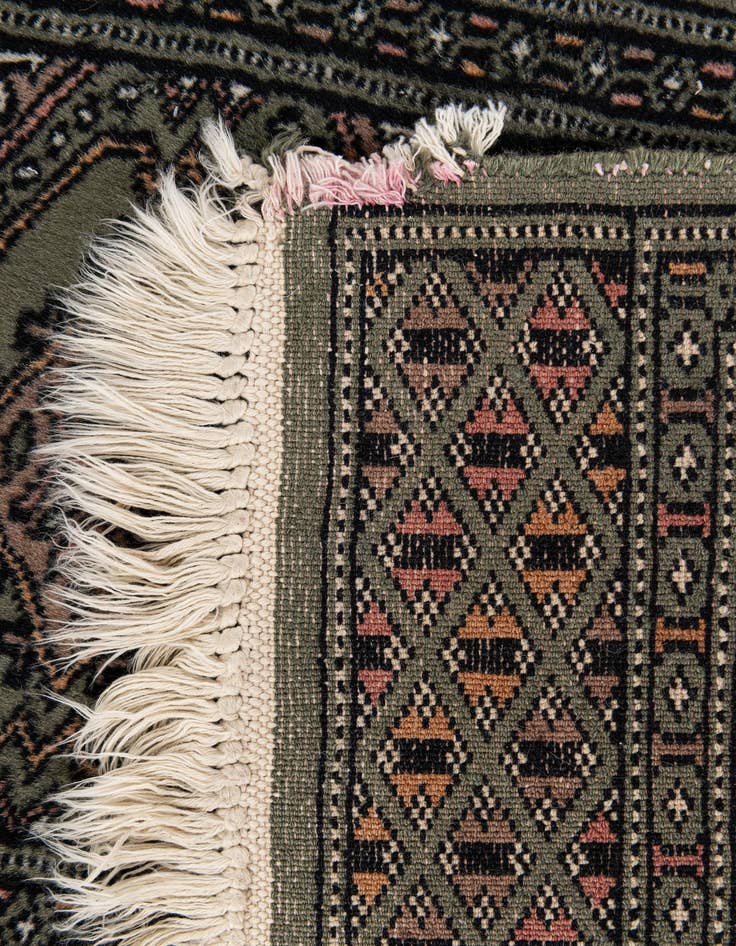 Detail image of  1' 1 x 4' 5  Hand Knotted Bokhara Oriental Wool Runner Rug