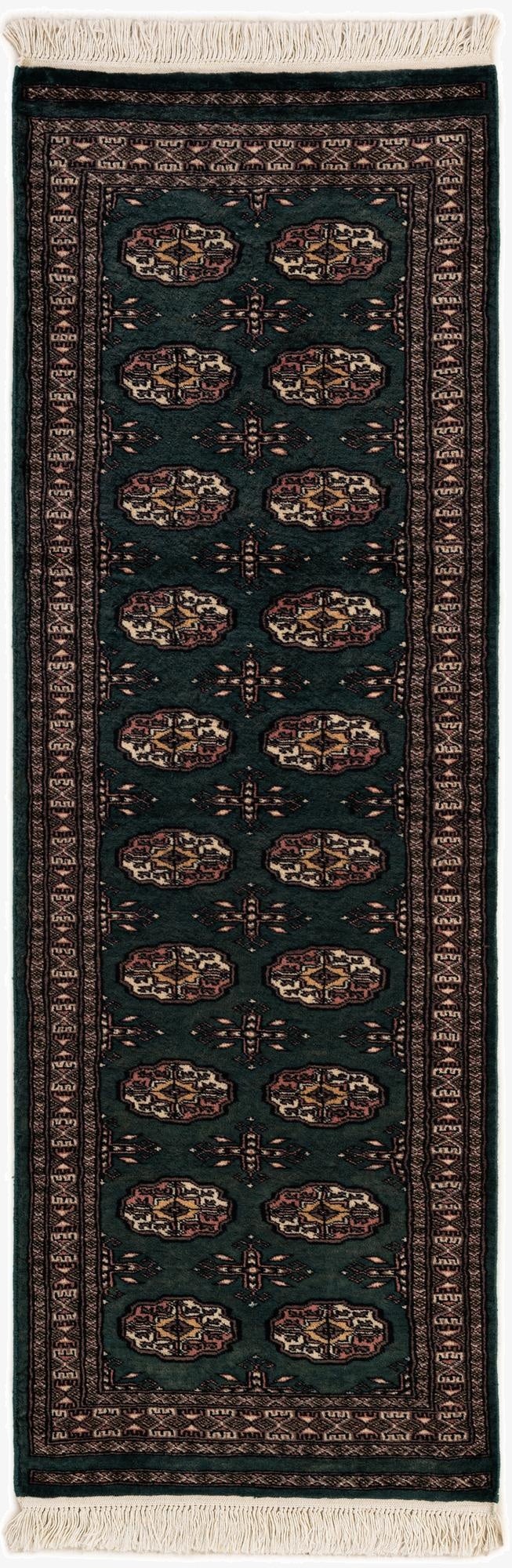  2' 1 x 6' 4  Hand Knotted Bokhara Oriental Wool Runner Rug