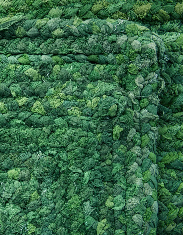 Detail image of  2' 6 x 6' 1  Hand Braided Chindi Runner Rug