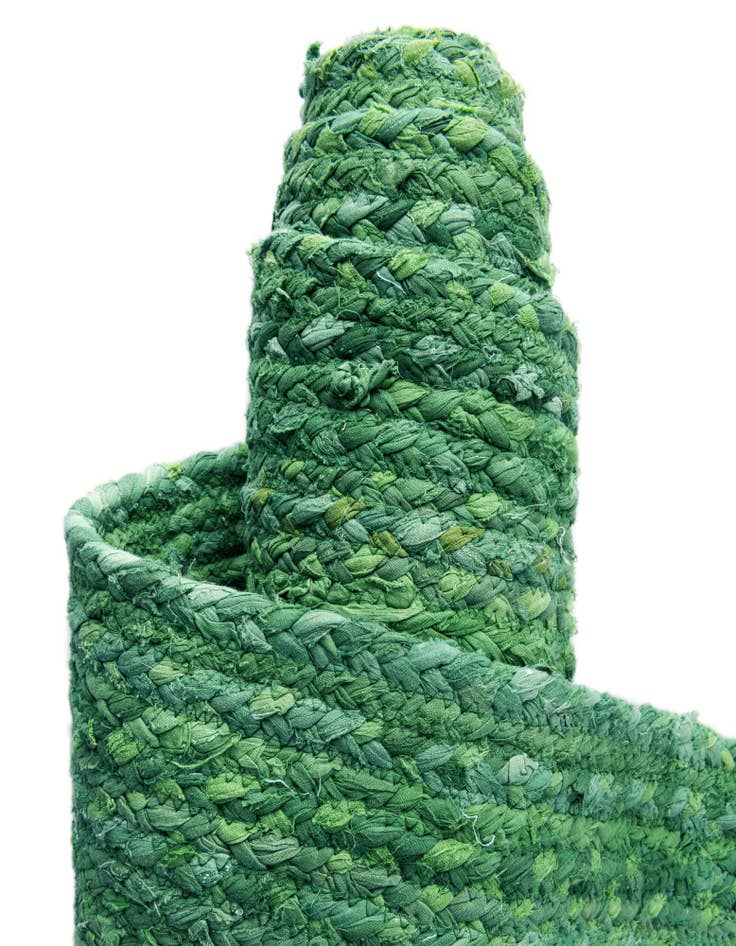 Detail image of  2' 6 x 6' 1  Hand Braided Chindi Runner Rug