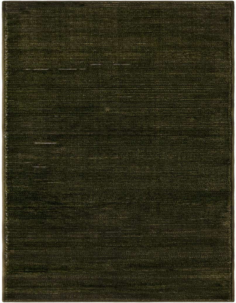 A 5 ft runner rug in varying shades of deep green, showing a textured, medium pile surface.