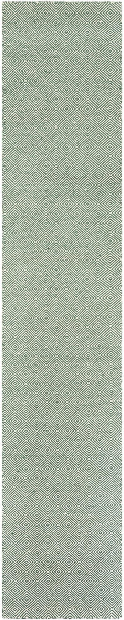  2' 7 x 14' 1  Hand Woven Geo Trellis Flatweave Runner Rug