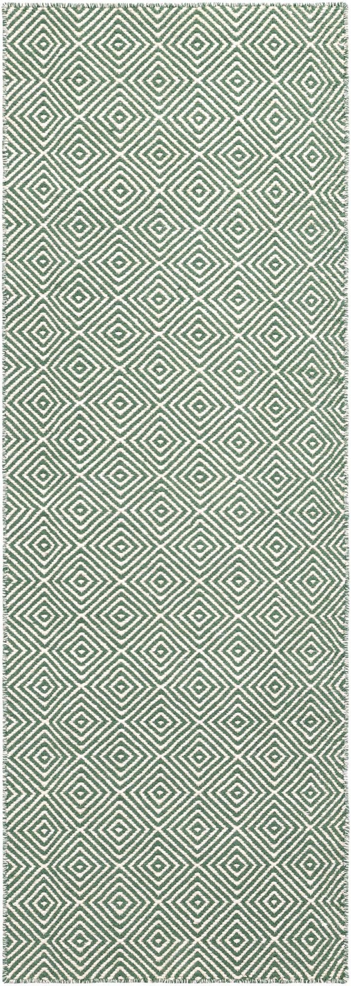  2' x 6' 1  Hand Woven Geo Trellis Flatweave Runner Rug