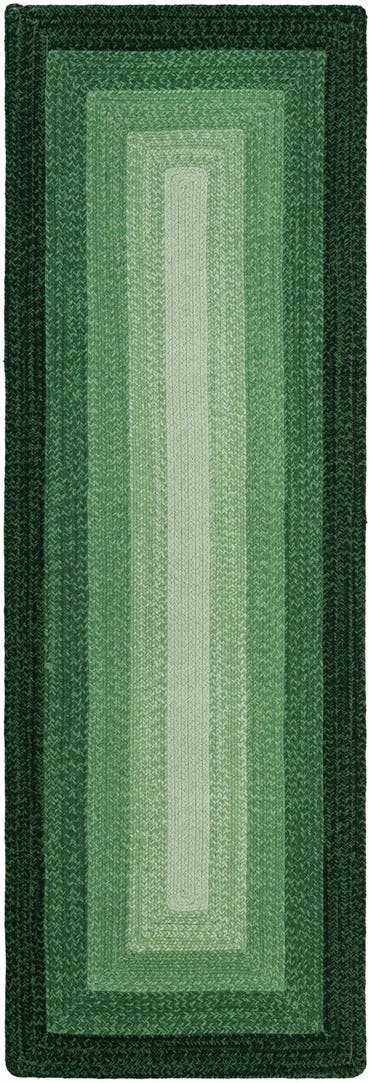  2' 7 x 8'  Hand Hand Braided Wool Runner Rug