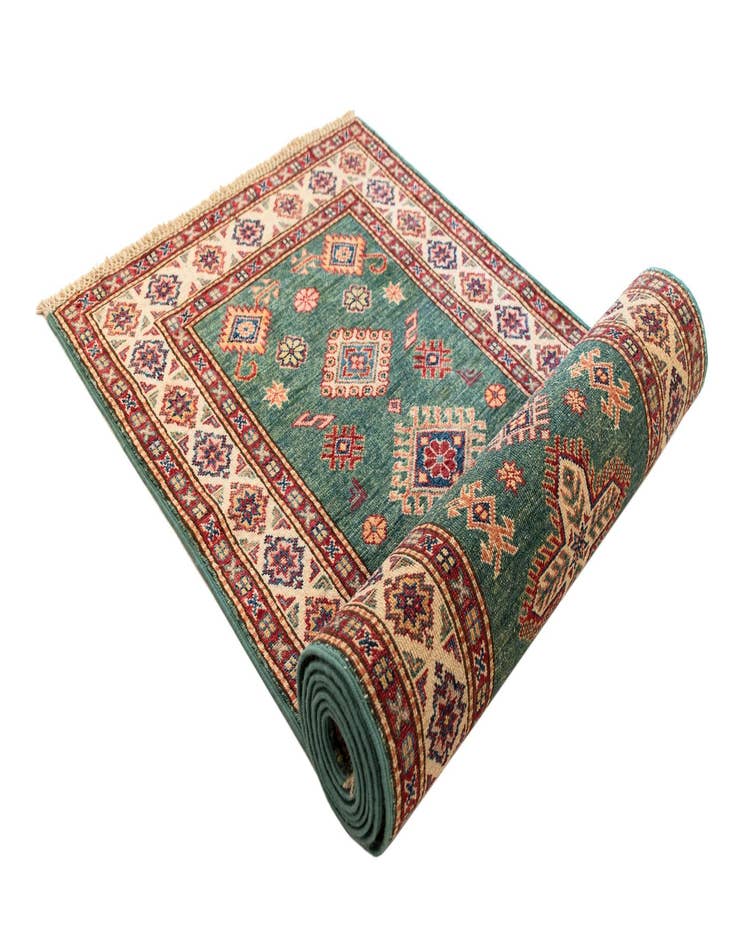 Detail image of  2' 6 x 9' 9 Kazak Wool Runner Rug