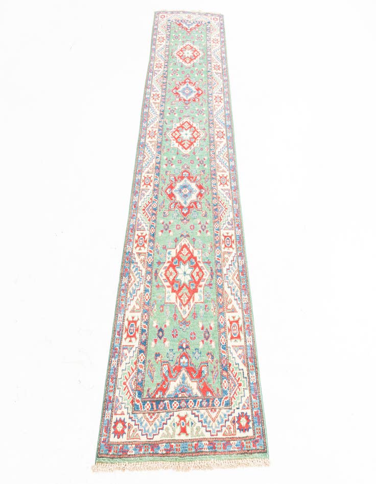 Detail image of  2' 8 x 9' 8  Hand Knotted Kazak Runner Rug