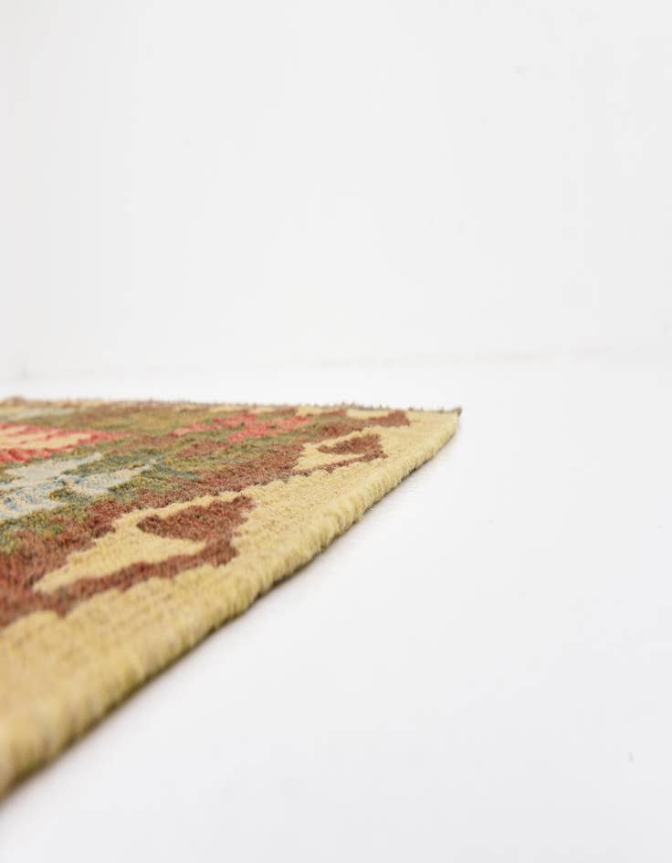 Detail image of  3' 3 x 6' 3  Hand Woven Kilim Maymana Wool Runner Rug